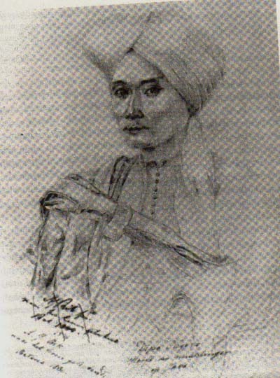 Skets Pangeran Diponegoro ketika Sakit, 1830-an